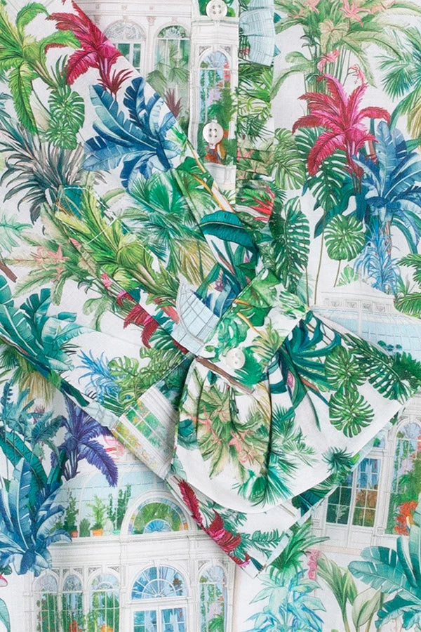 Vilagallo Greenhouse Palm Print Dress