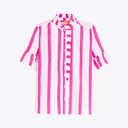 Vilagallo Carolina Neon Pink Striped Shirt