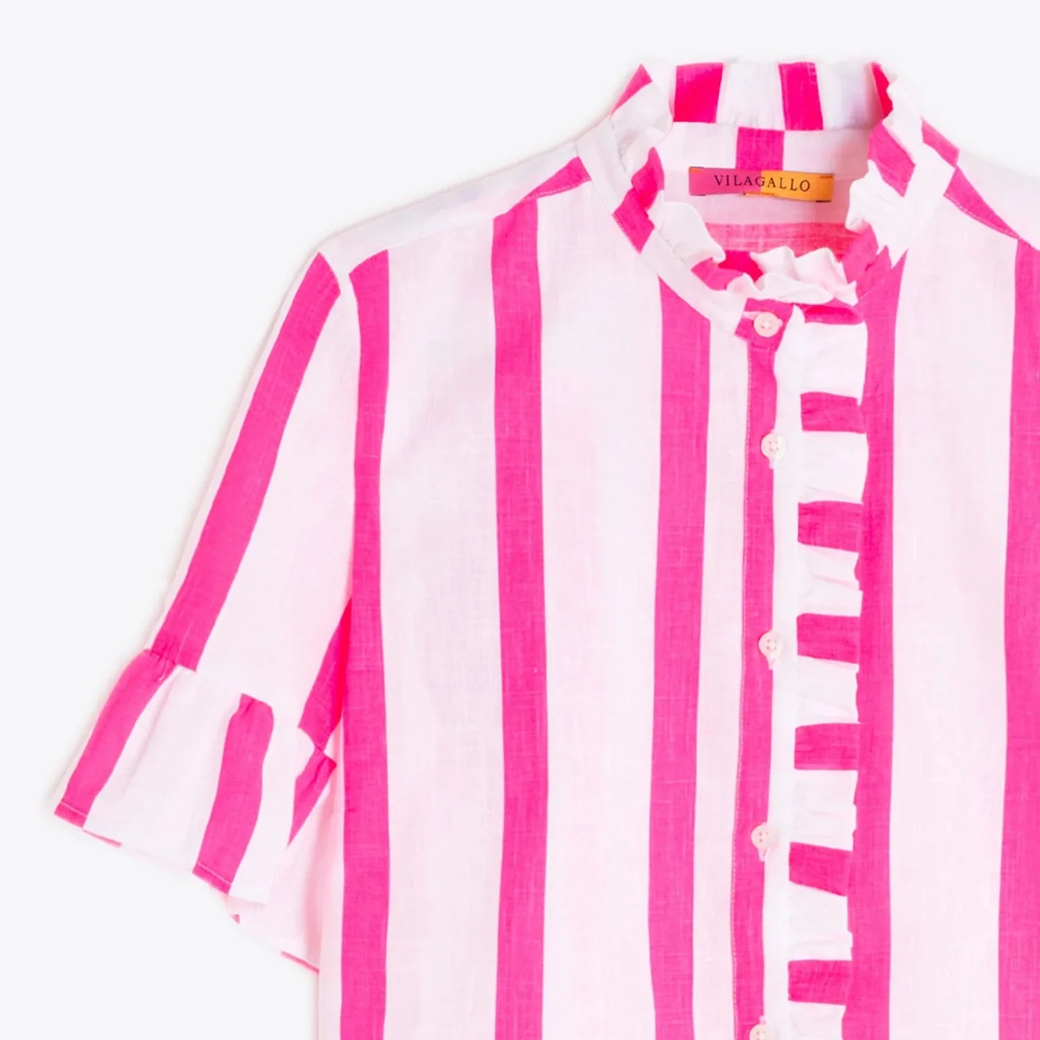 Vilagallo Carolina Neon Pink Striped Shirt