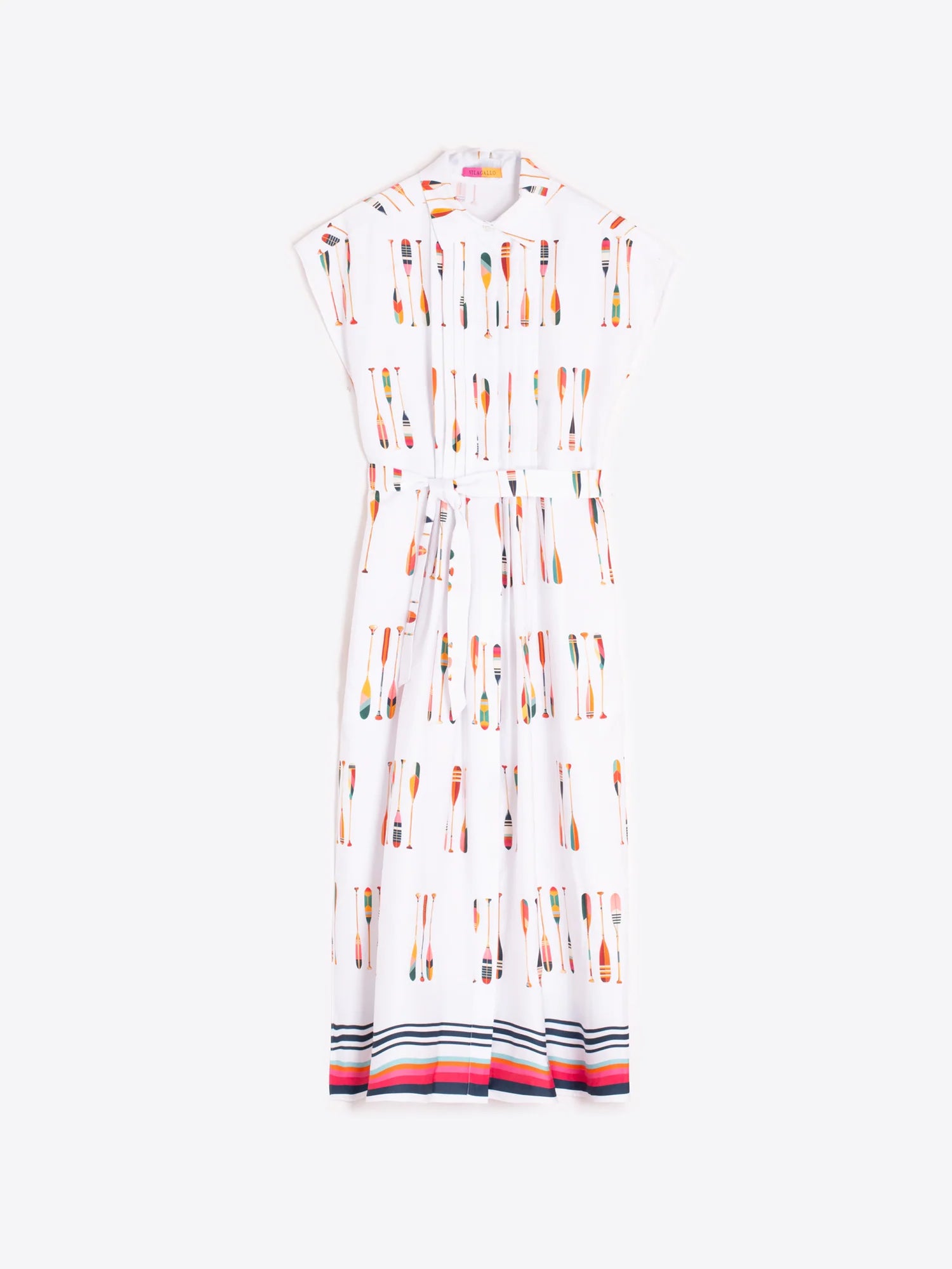 Vilagallo Jaretas Oars Cotton Print Dress