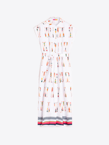 Vilagallo Jaretas Oars Cotton Print Dress