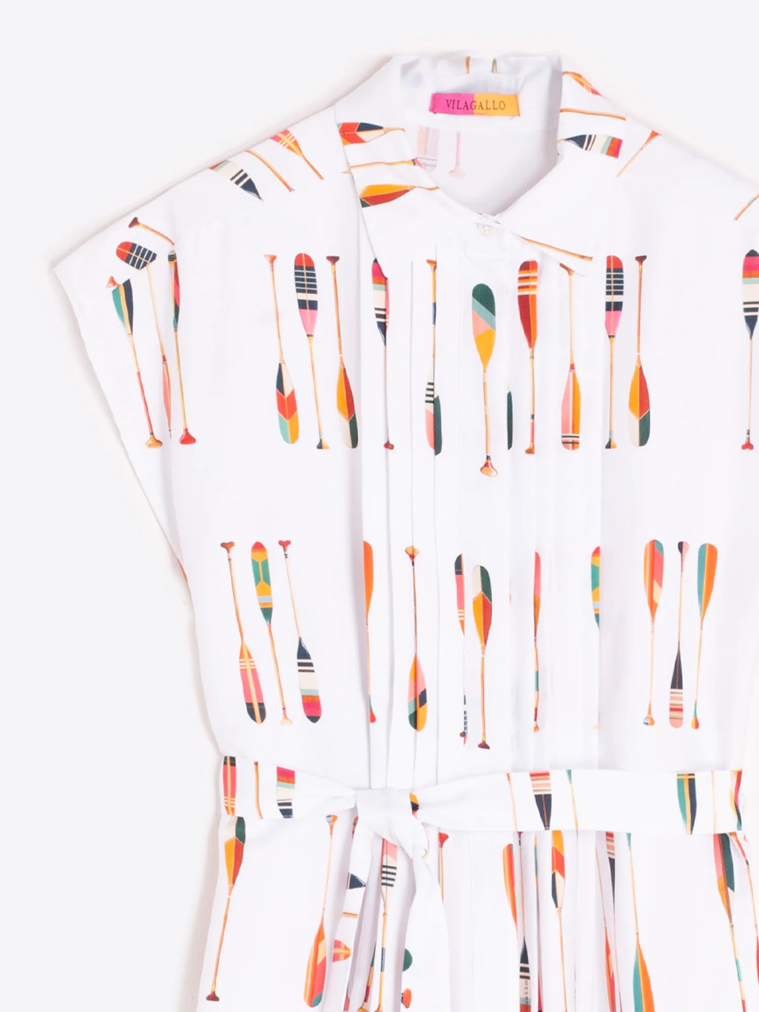 Vilagallo Jaretas Oars Cotton Print Dress