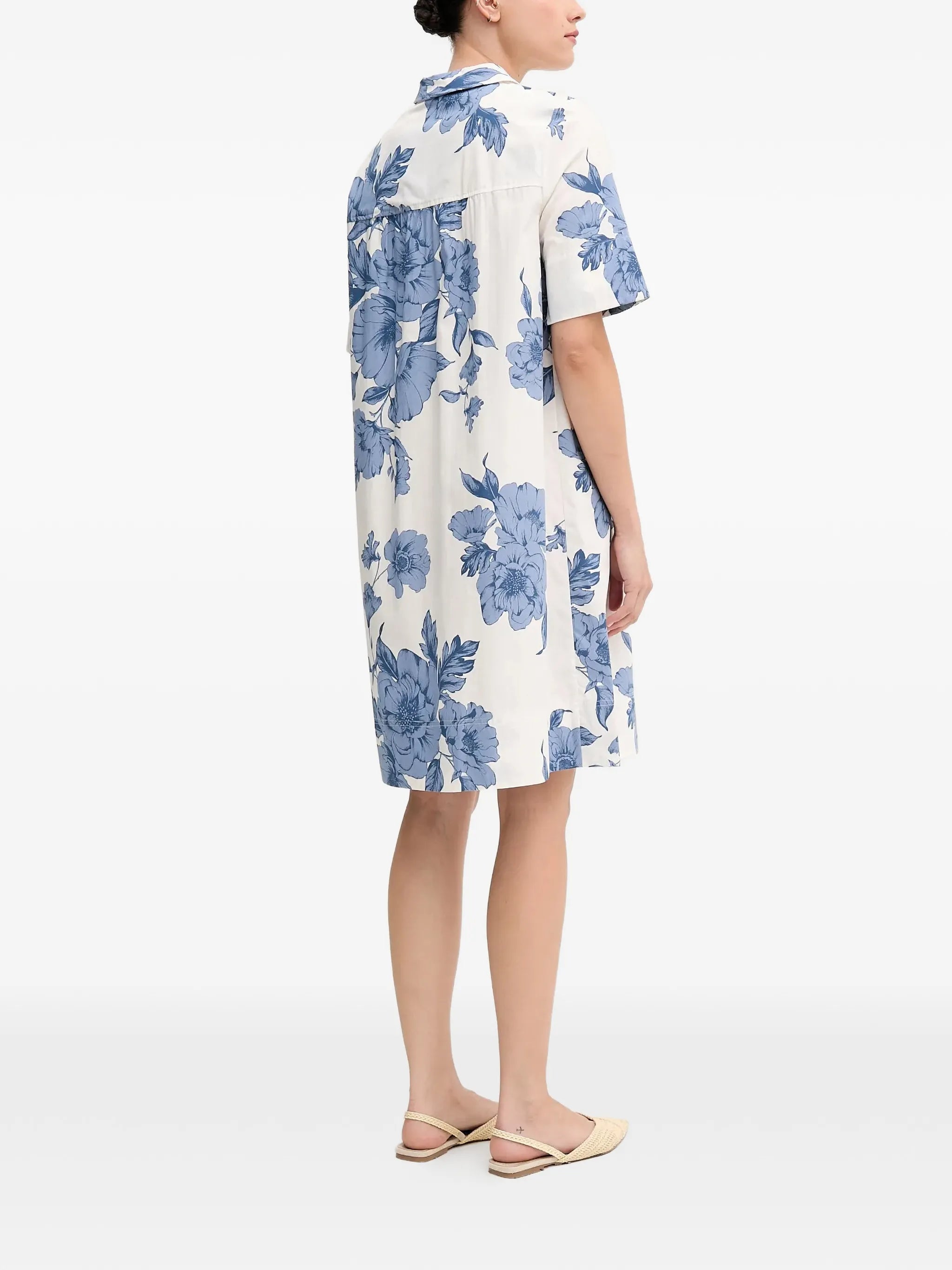 Oui- Blue Floral Dress