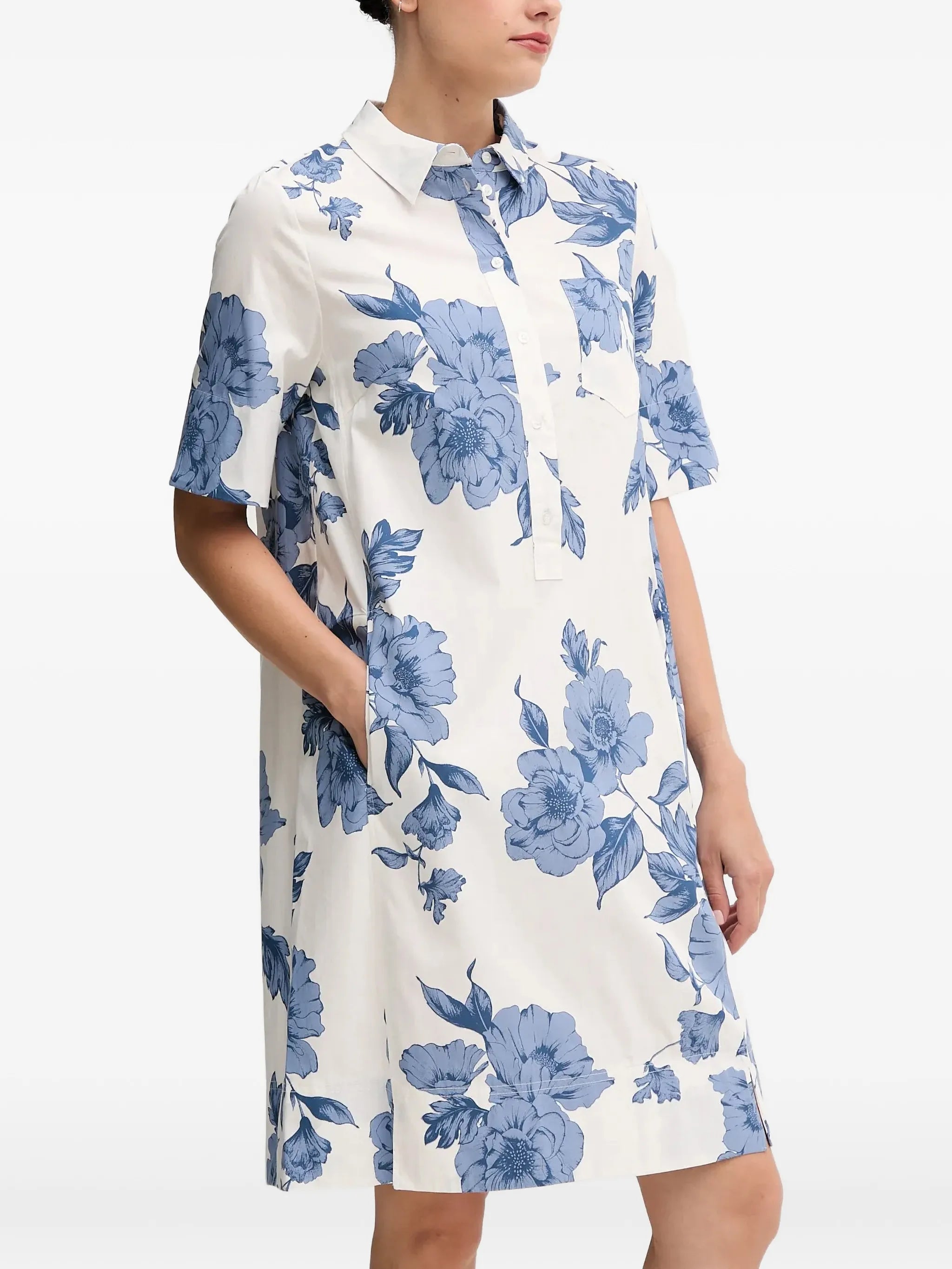 Oui- Blue Floral Dress