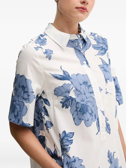 Oui- Blue Floral Dress