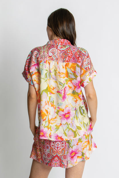 Kachel Sadie Pink Print Shorts