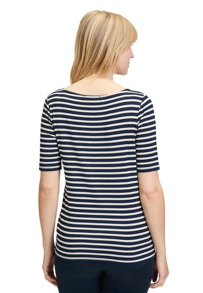 Betty Barclay - Navy and Beige Stripe T-Shirt