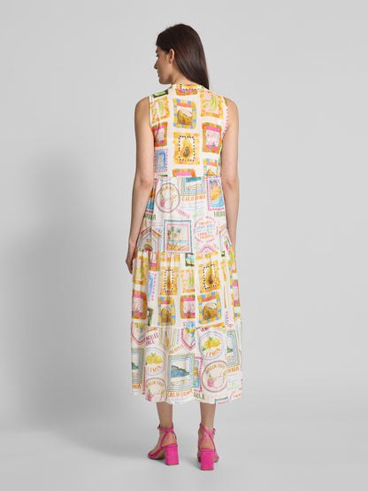 Emily Van Den Bergh - Tropical Fruit Sleeveless Maxi Dress