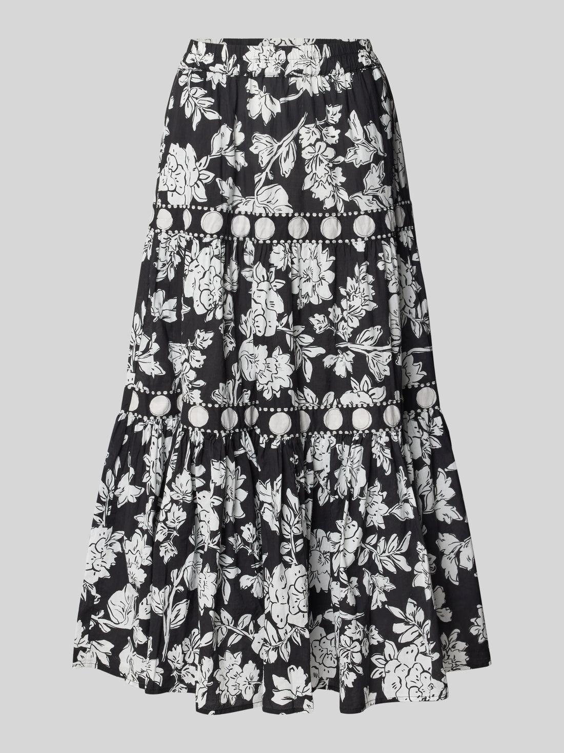 Emily Van Den Bergh - Black and White Flower Print Skirt