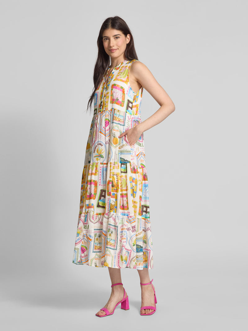 Emily Van Den Bergh - Tropical Fruit Sleeveless Maxi Dress