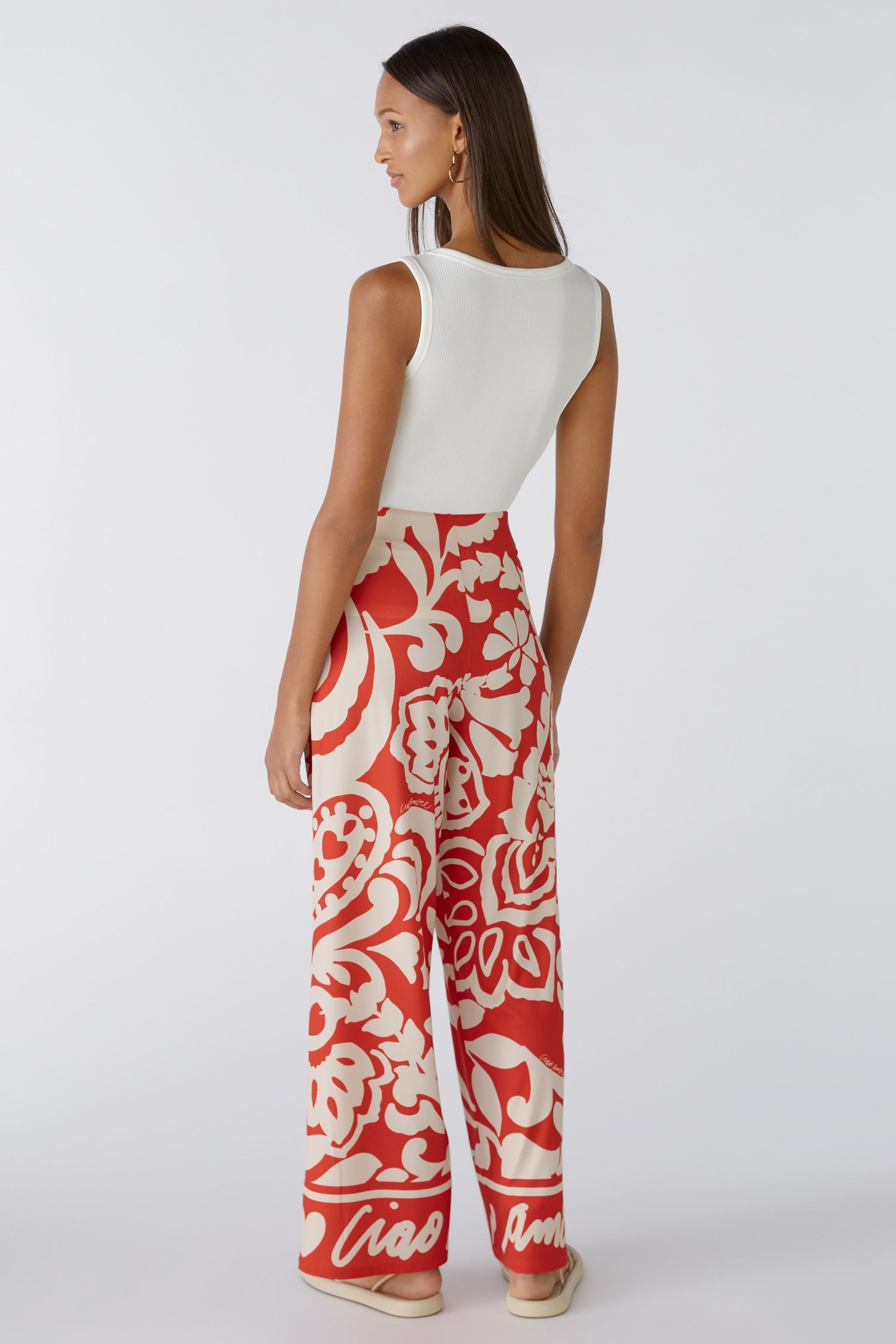 Oui - Red Print Ciao Amore Pants