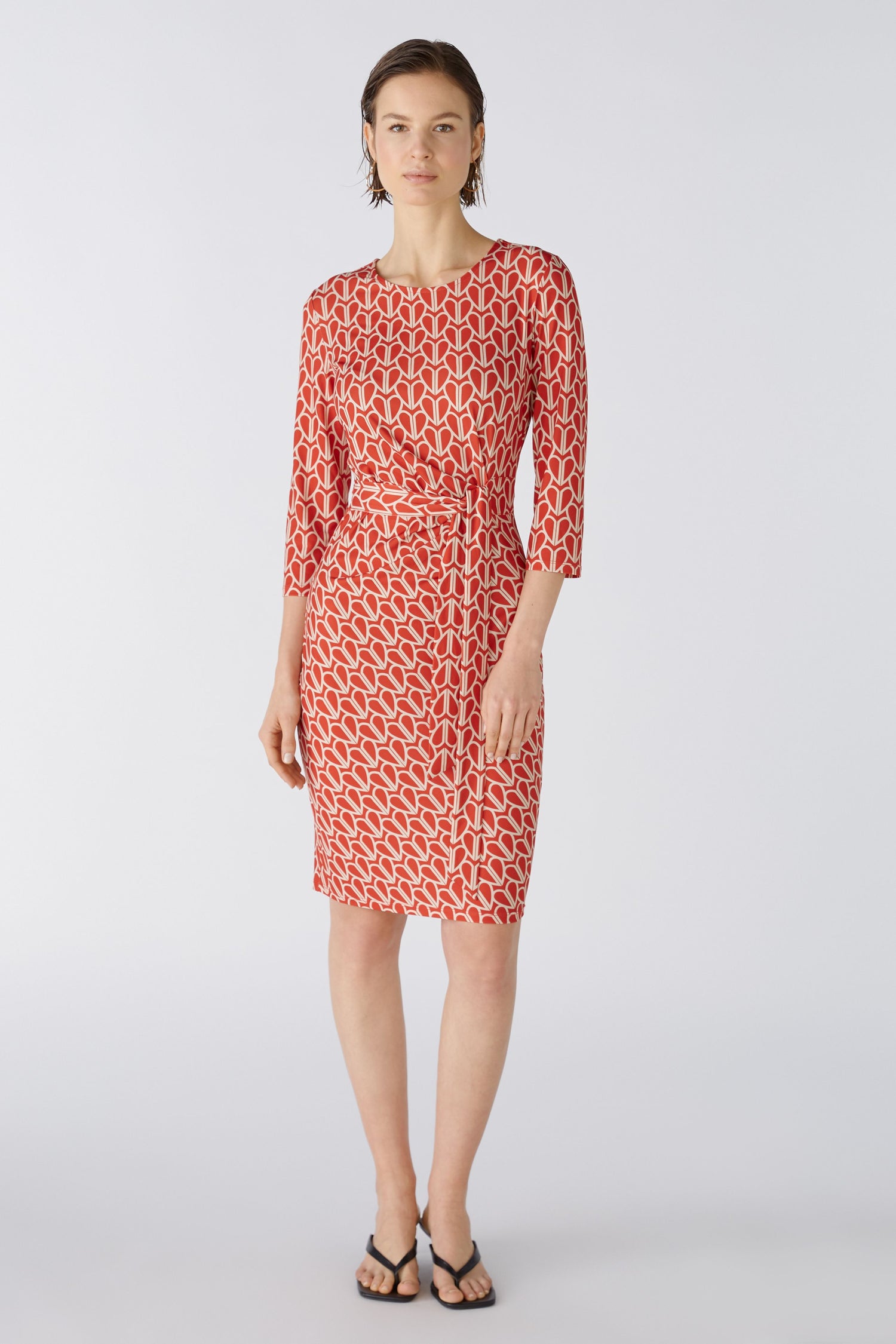 Oui - Red Print Heart Dress