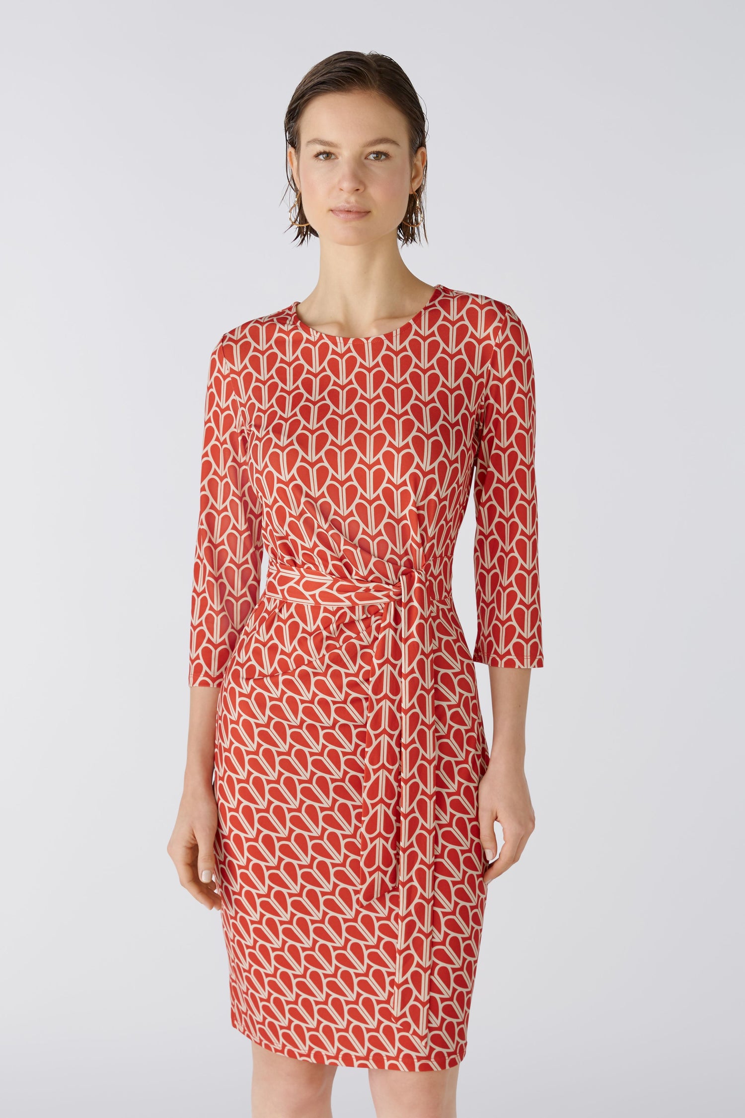 Oui - Red Print Heart Dress