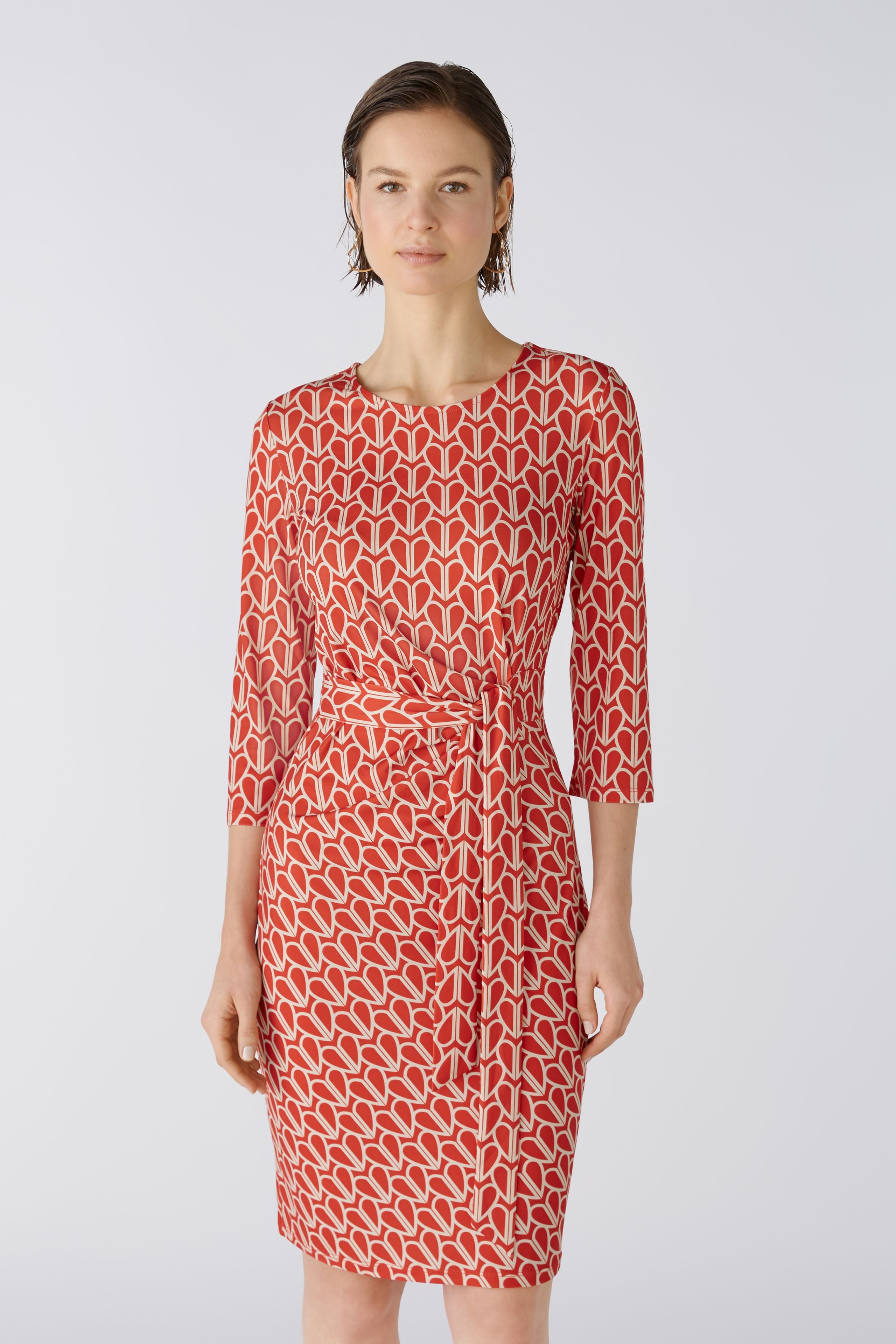 Oui - Red Print Heart Dress