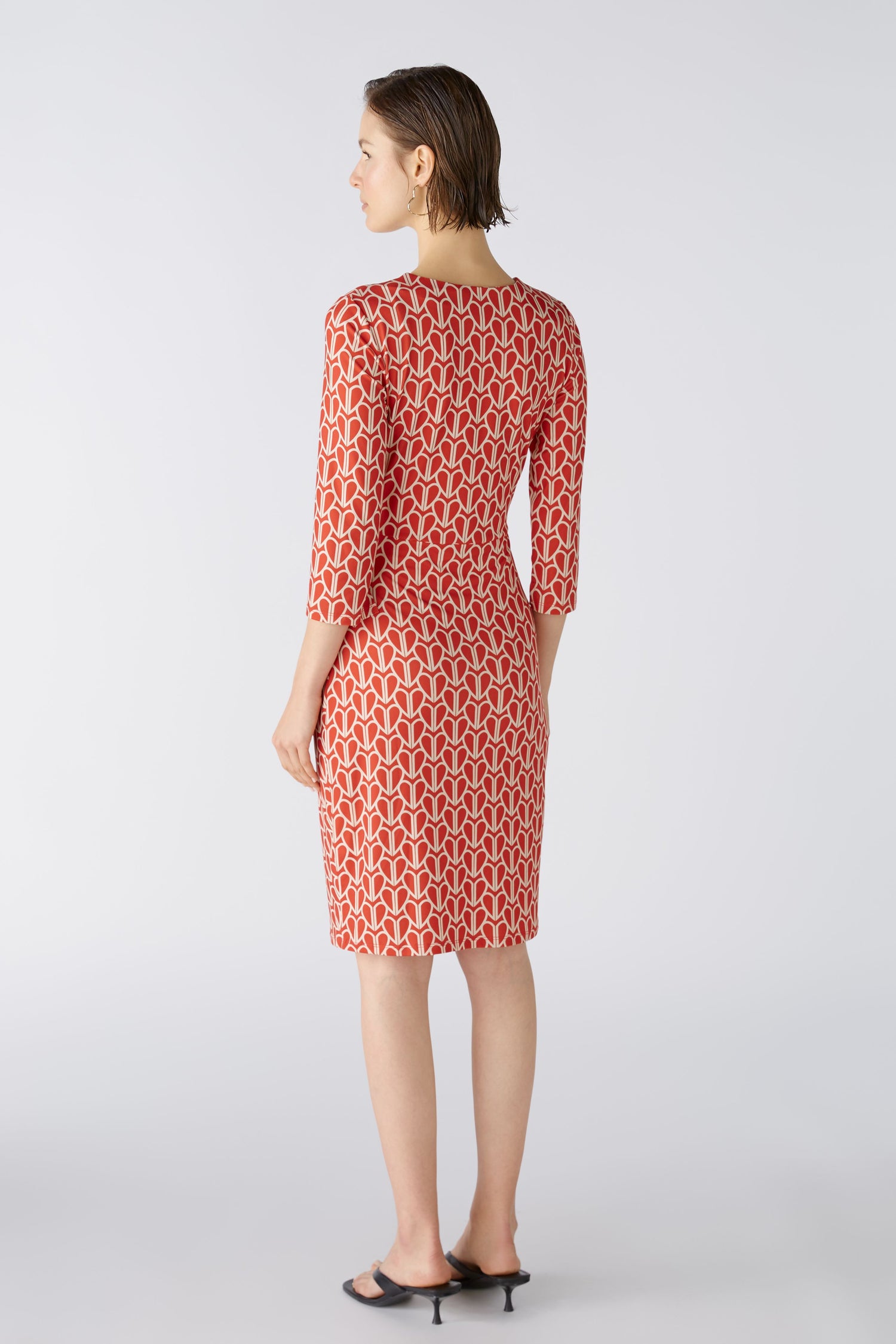 Oui - Red Print Heart Dress