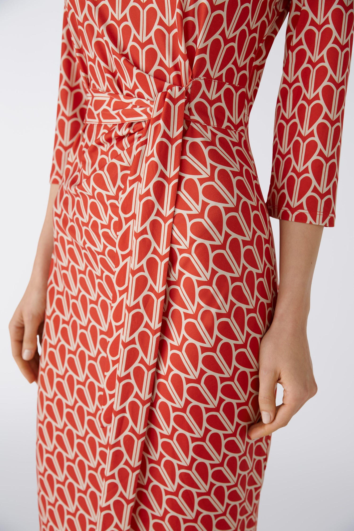 Oui - Red Print Heart Dress