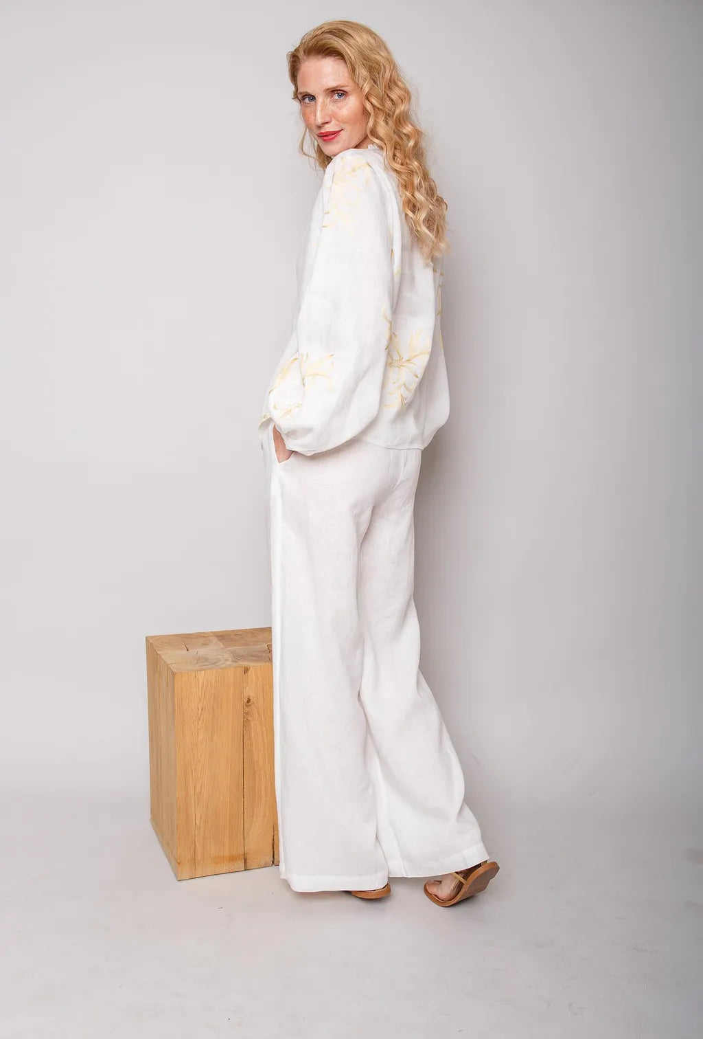 Emily Van Den Bergh -White Linen Pant