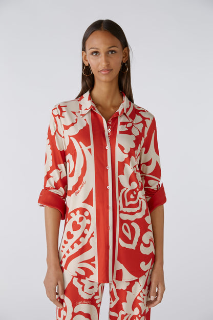 Oui - Red Print Ciao Amore Blouse