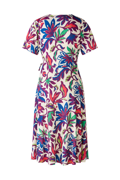 Oui- Vibrant Violet Print Wrap Dress