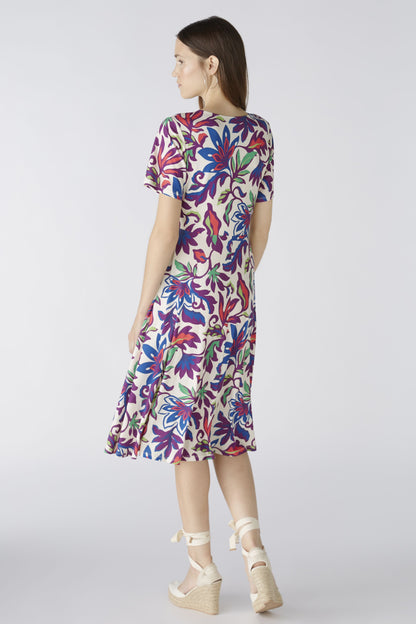 Oui- Vibrant Violet Print Wrap Dress