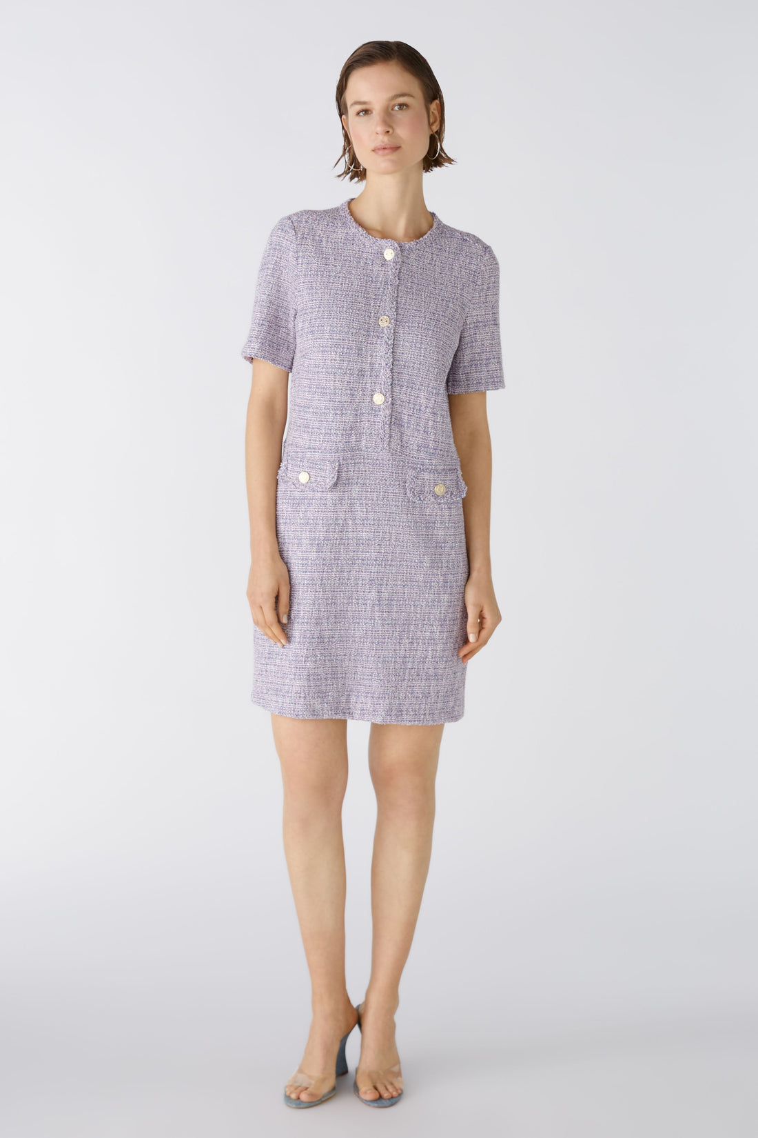 Oui - Lilac and Blue Tweed Dress