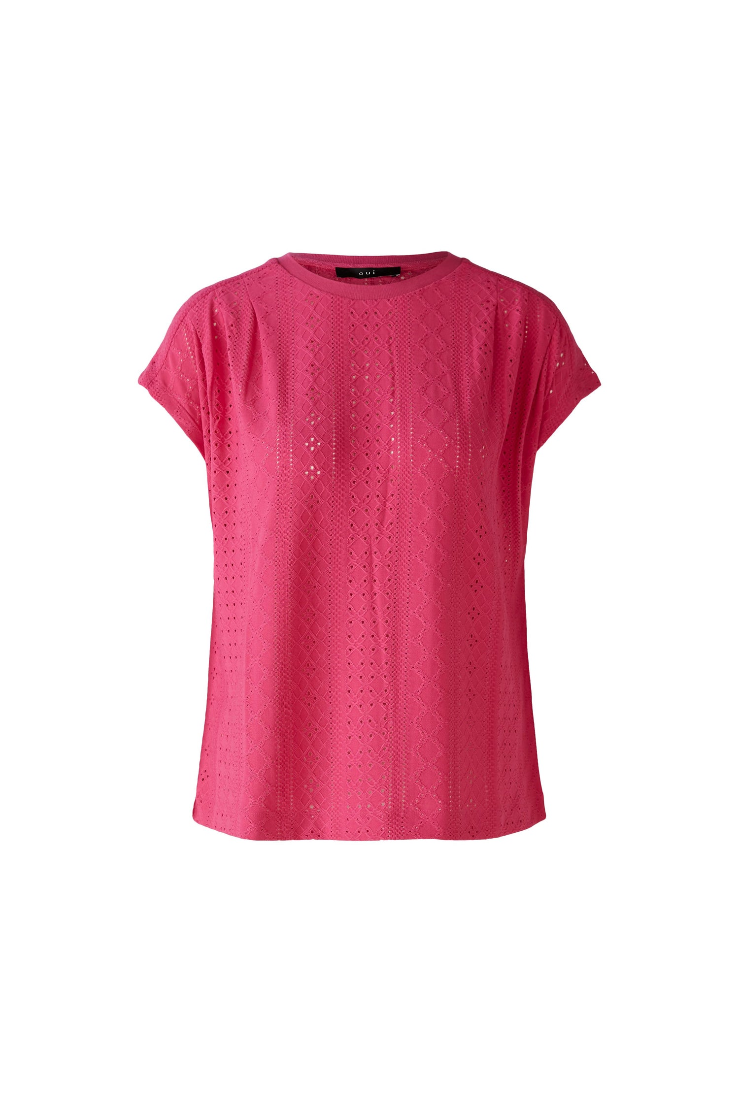 Oui - Hot Pink Lace Style Top