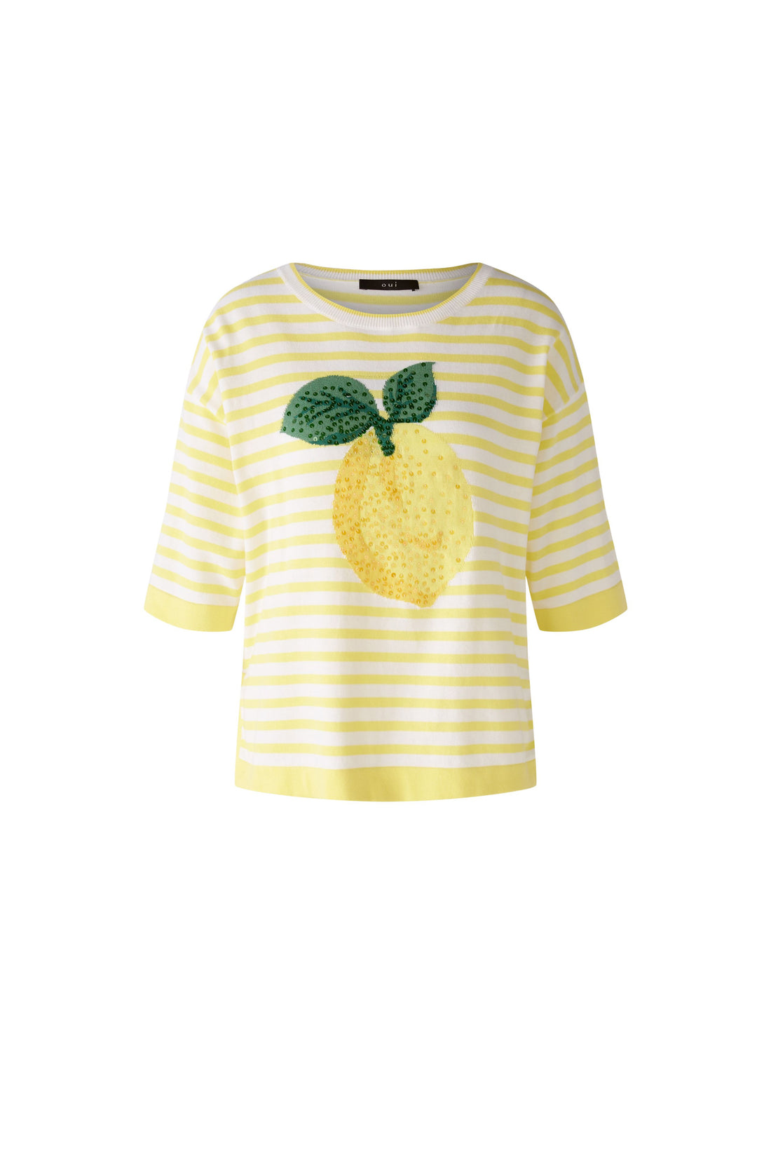 Oui - Lemon Short Sleeve Kit Top