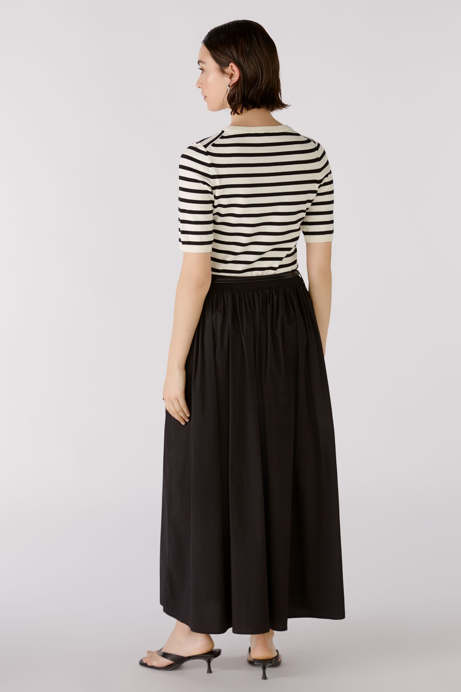 Oui - Black Flower Belt Skirt