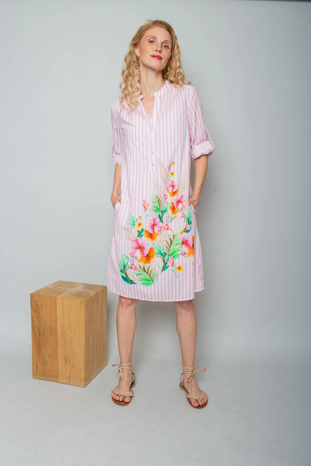 Emily Van Den Bergh - Stripe Flower Dress