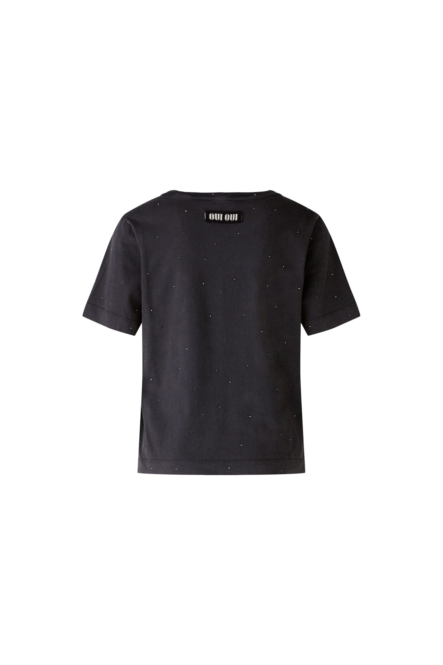 Oui- Washed Black Embellished t-shirt