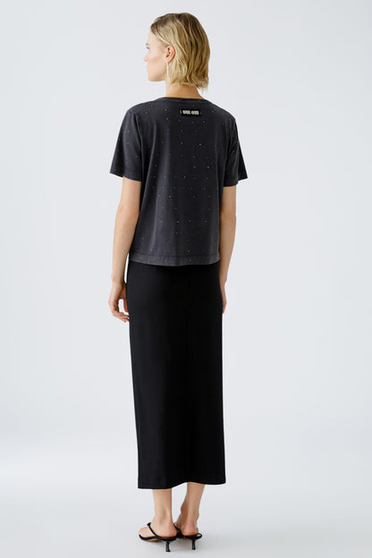 Oui- Washed Black Embellished t-shirt