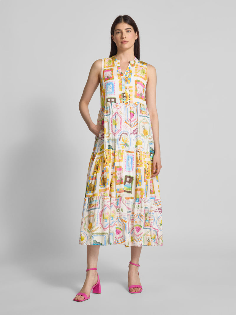 Emily Van Den Bergh - Tropical Fruit Sleeveless Maxi Dress