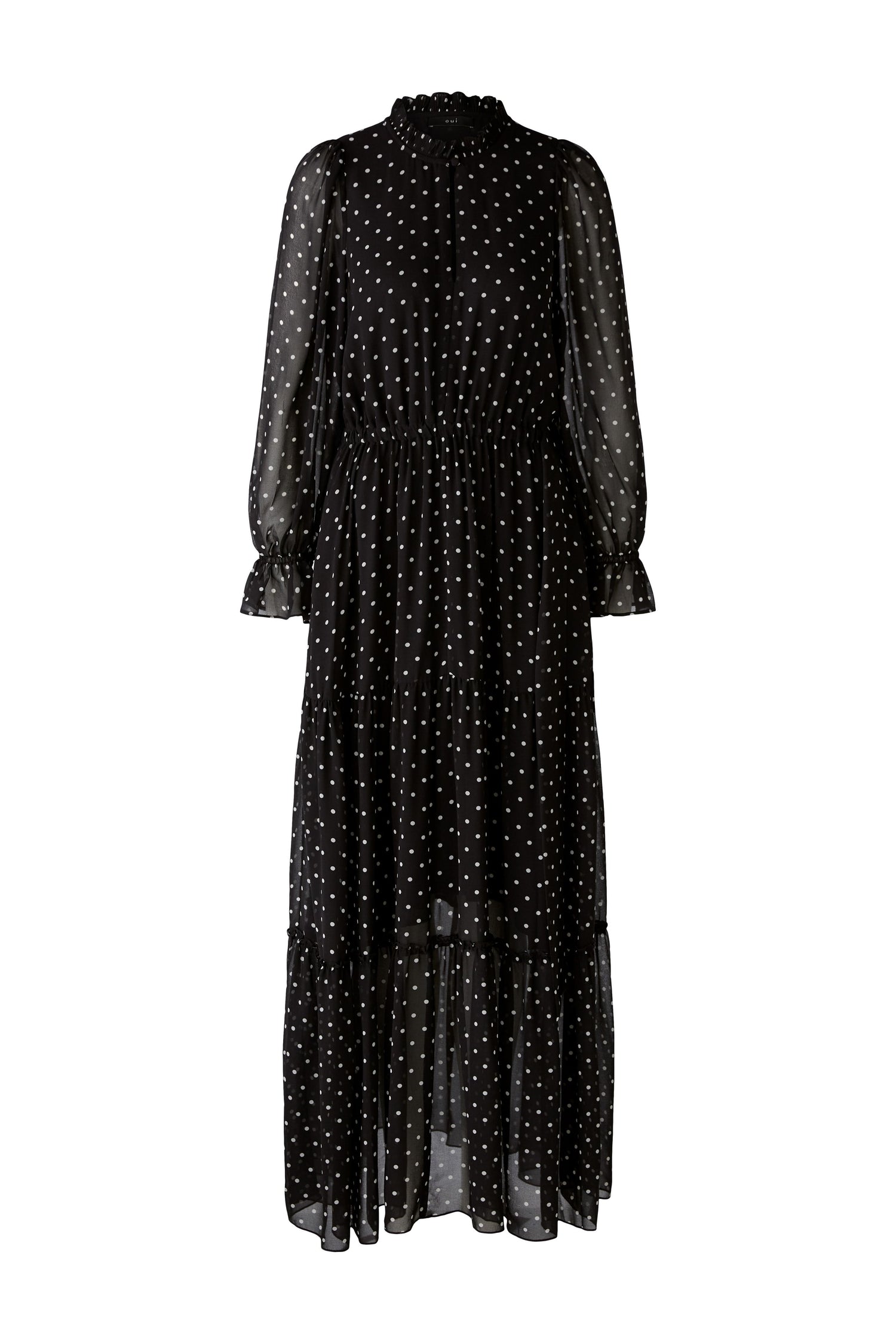 Oui- Black and White Spot Maxi Dress
