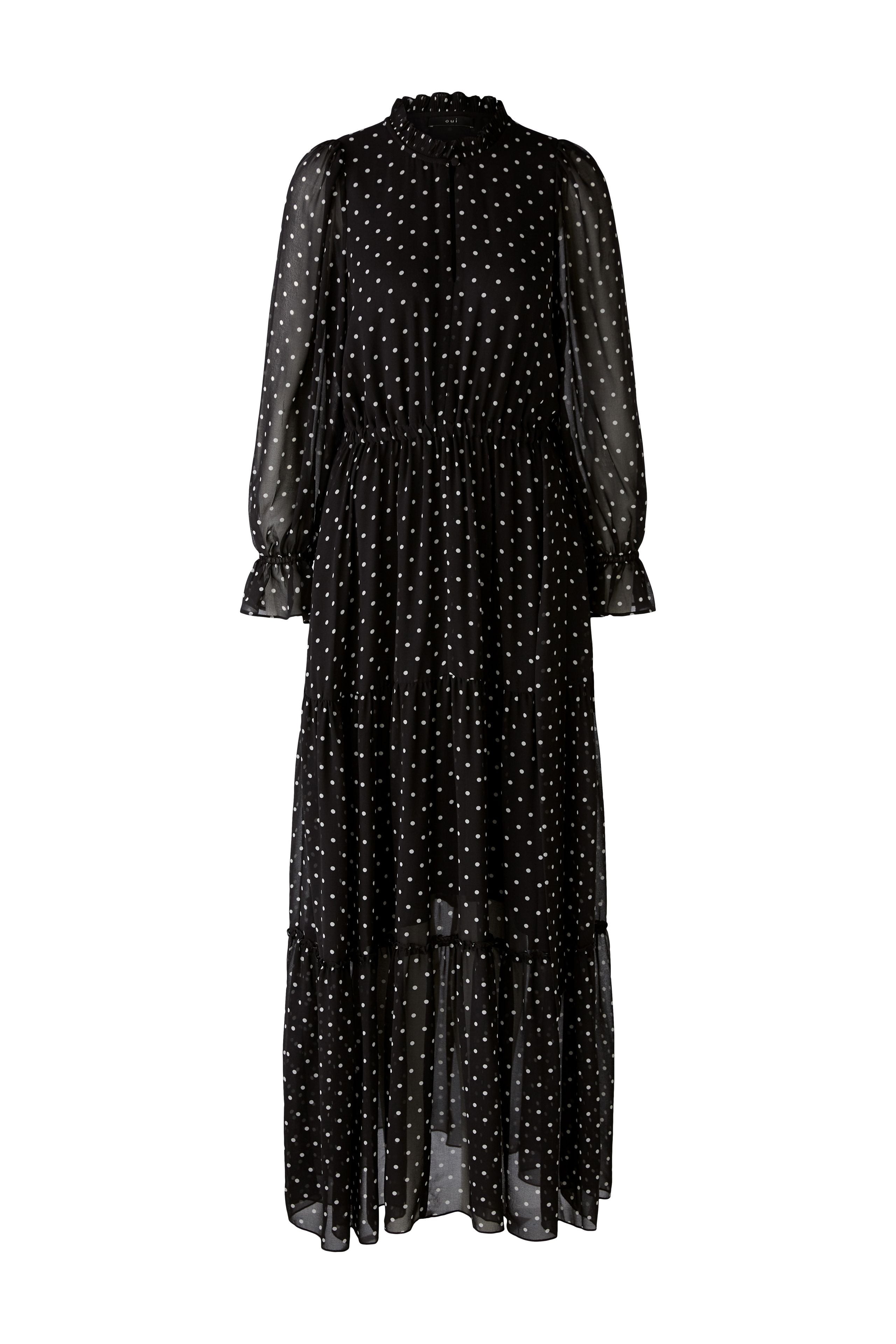 Oui- Black and White Spot Maxi Dress
