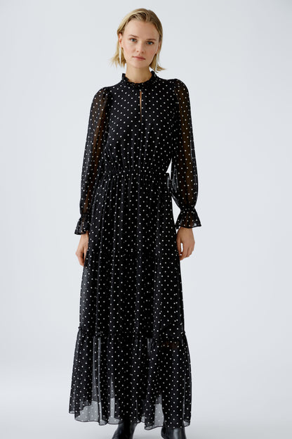 Oui- Black and White Spot Maxi Dress