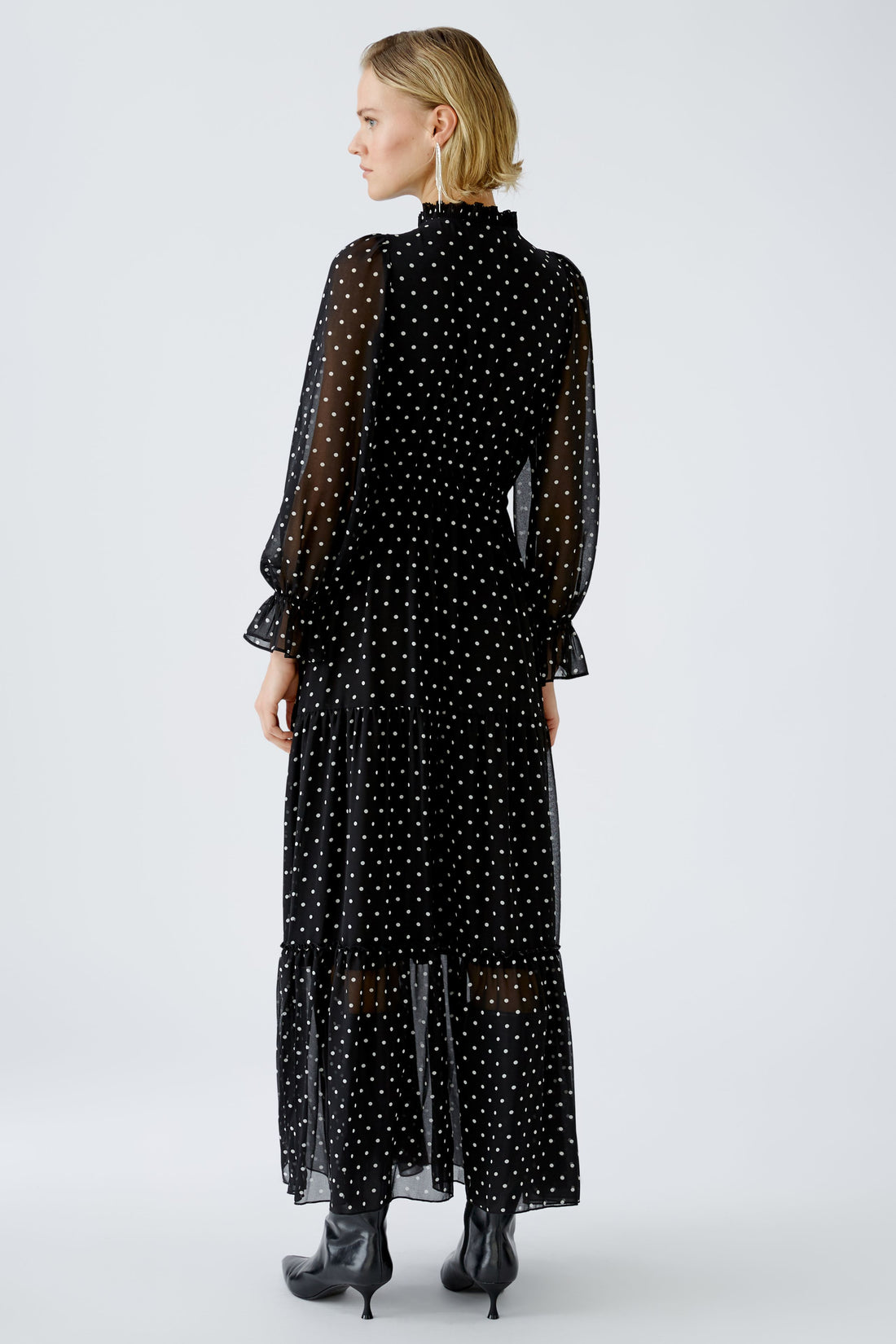 Oui- Black and White Spot Maxi Dress