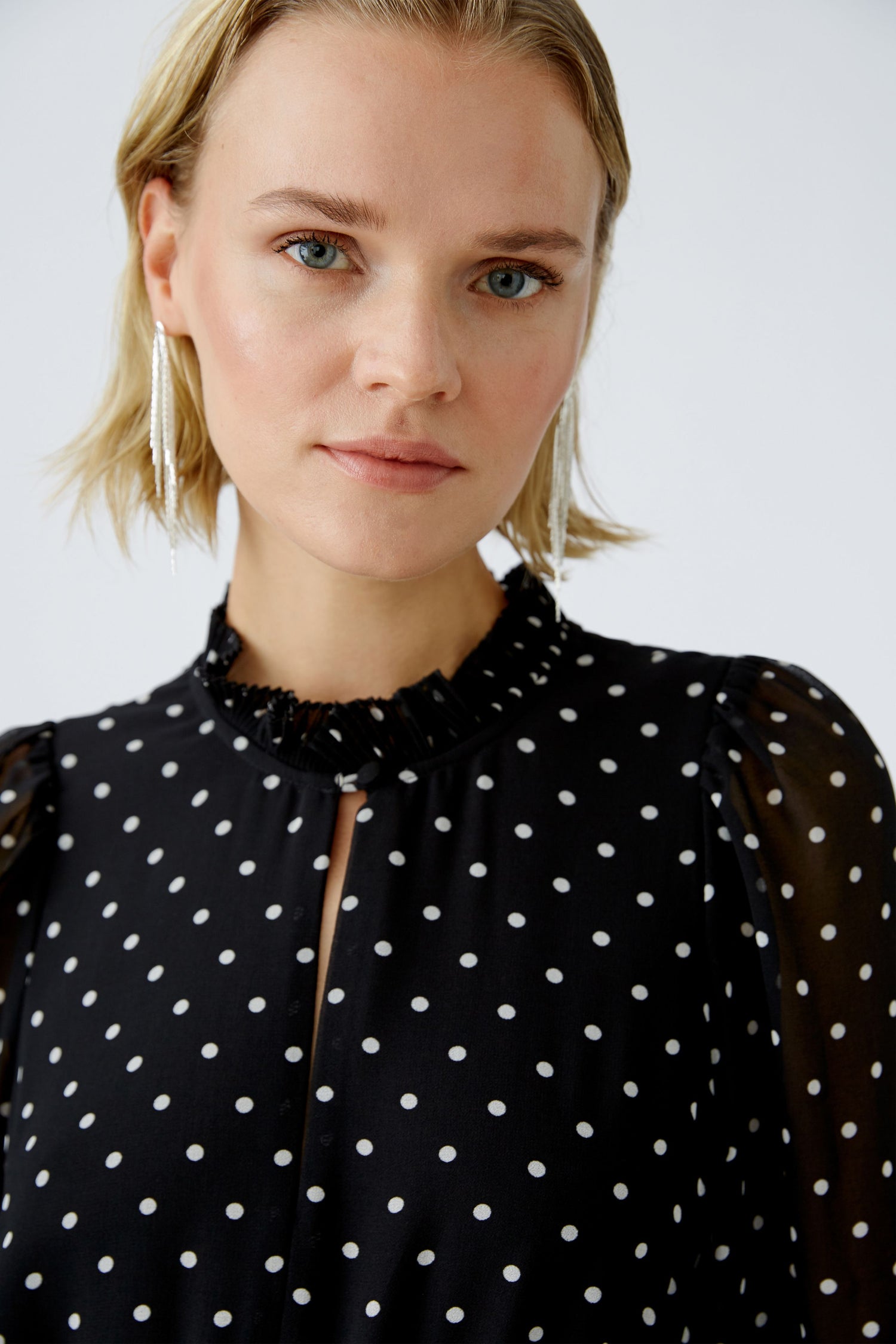 Oui- Black and White Spot Maxi Dress