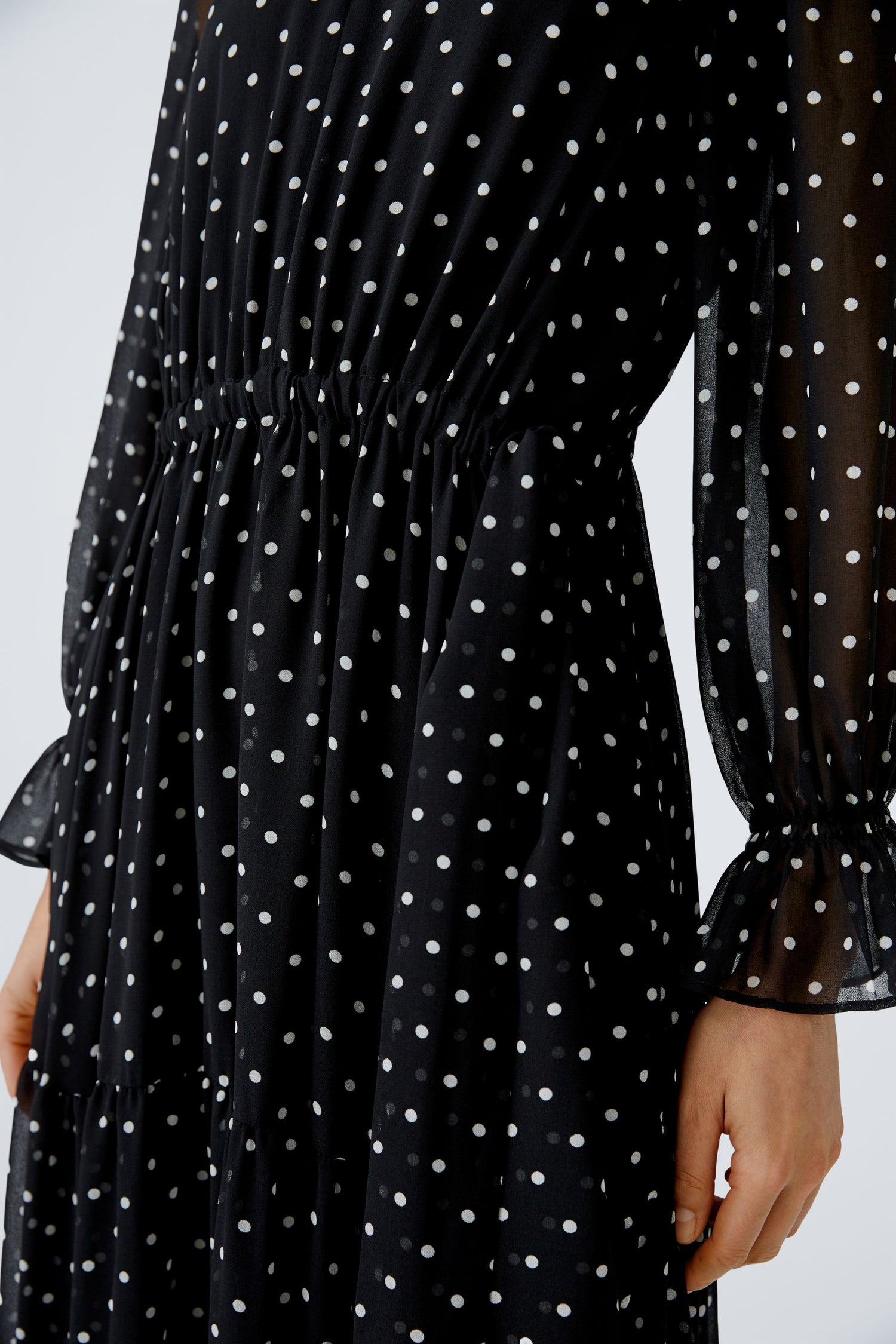Oui- Black and White Spot Maxi Dress