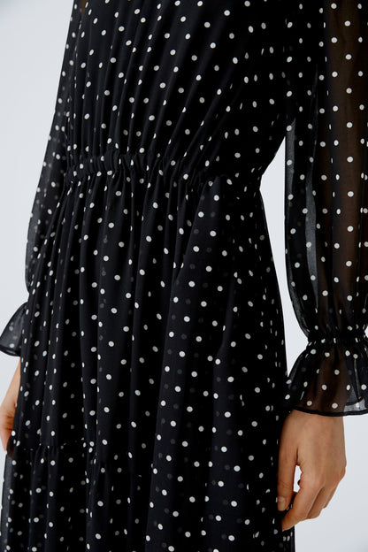 Oui- Black and White Spot Maxi Dress