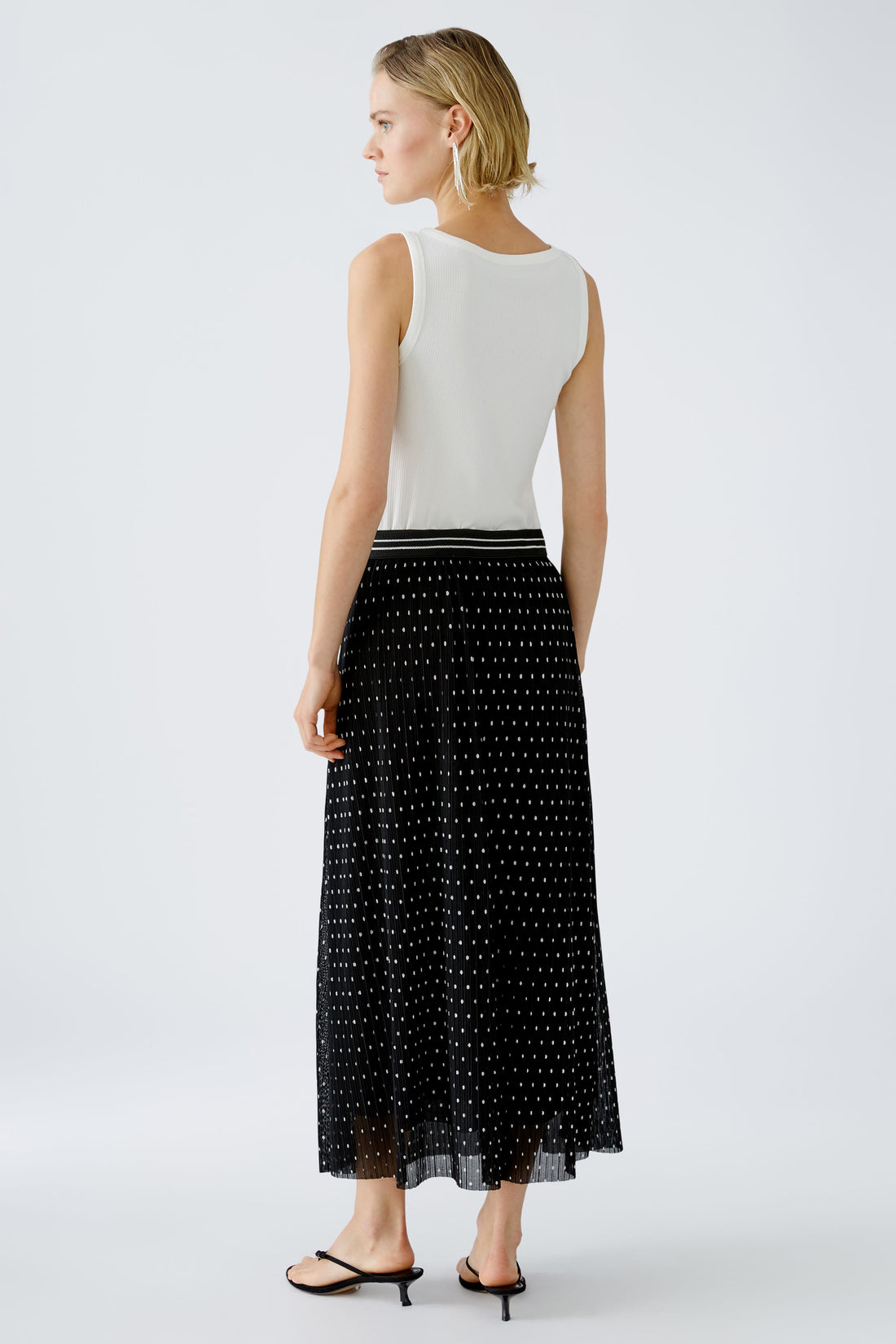 Oui- Black and White Spot Skirt