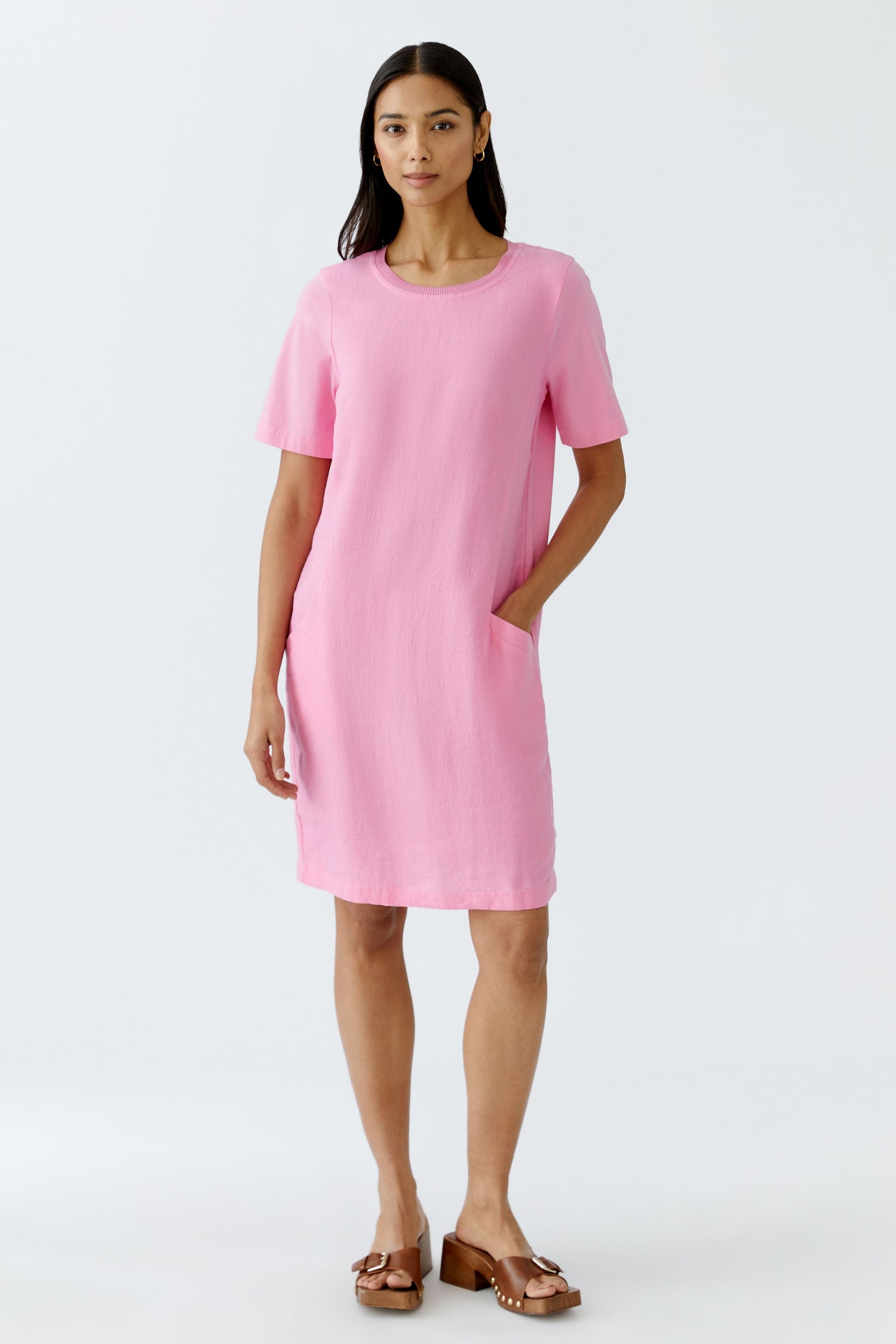Oui - Pink Linen Dress
