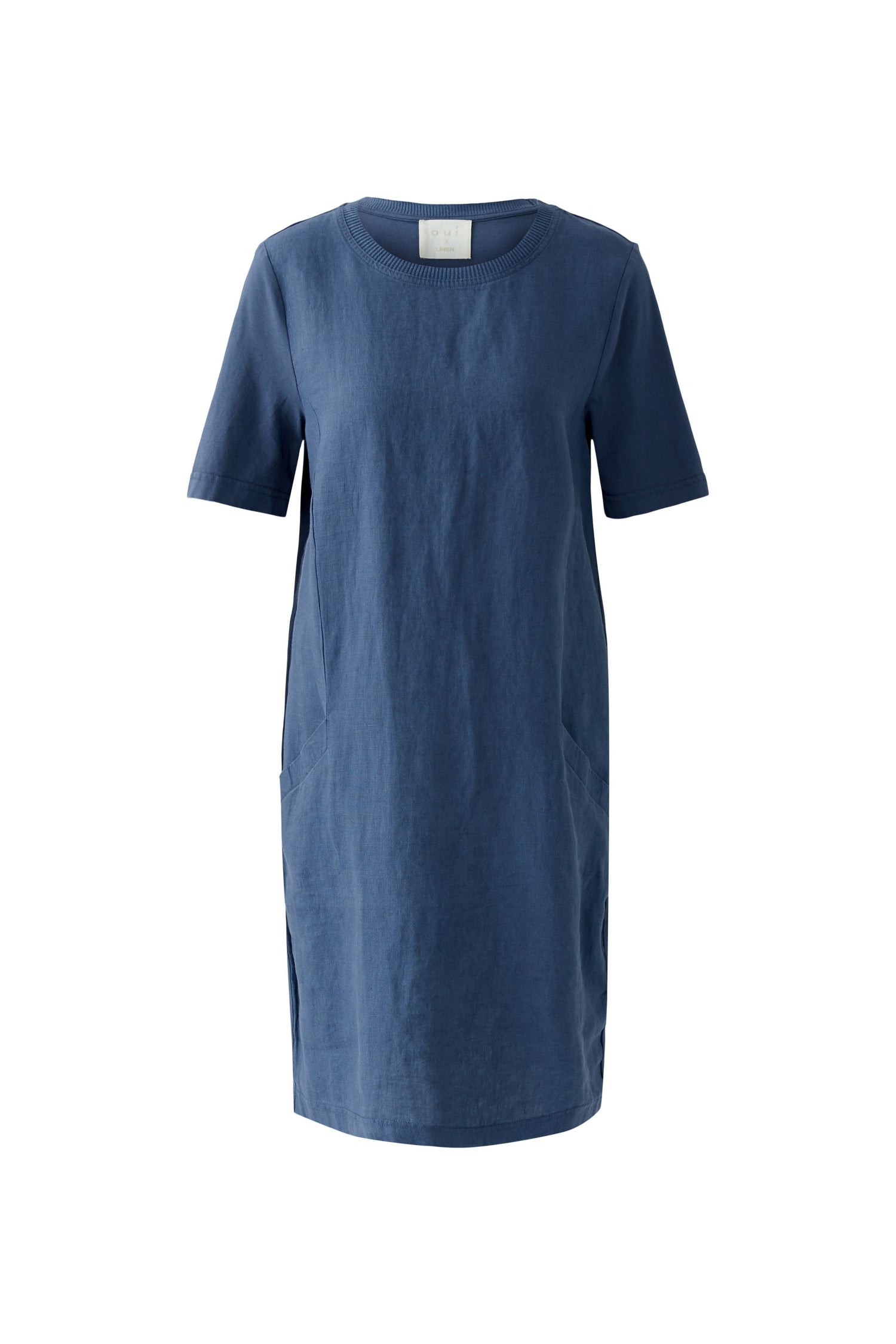 Oui- Mid Blue Linen Dress