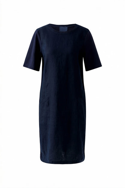 Oui - Navy Linen Dress