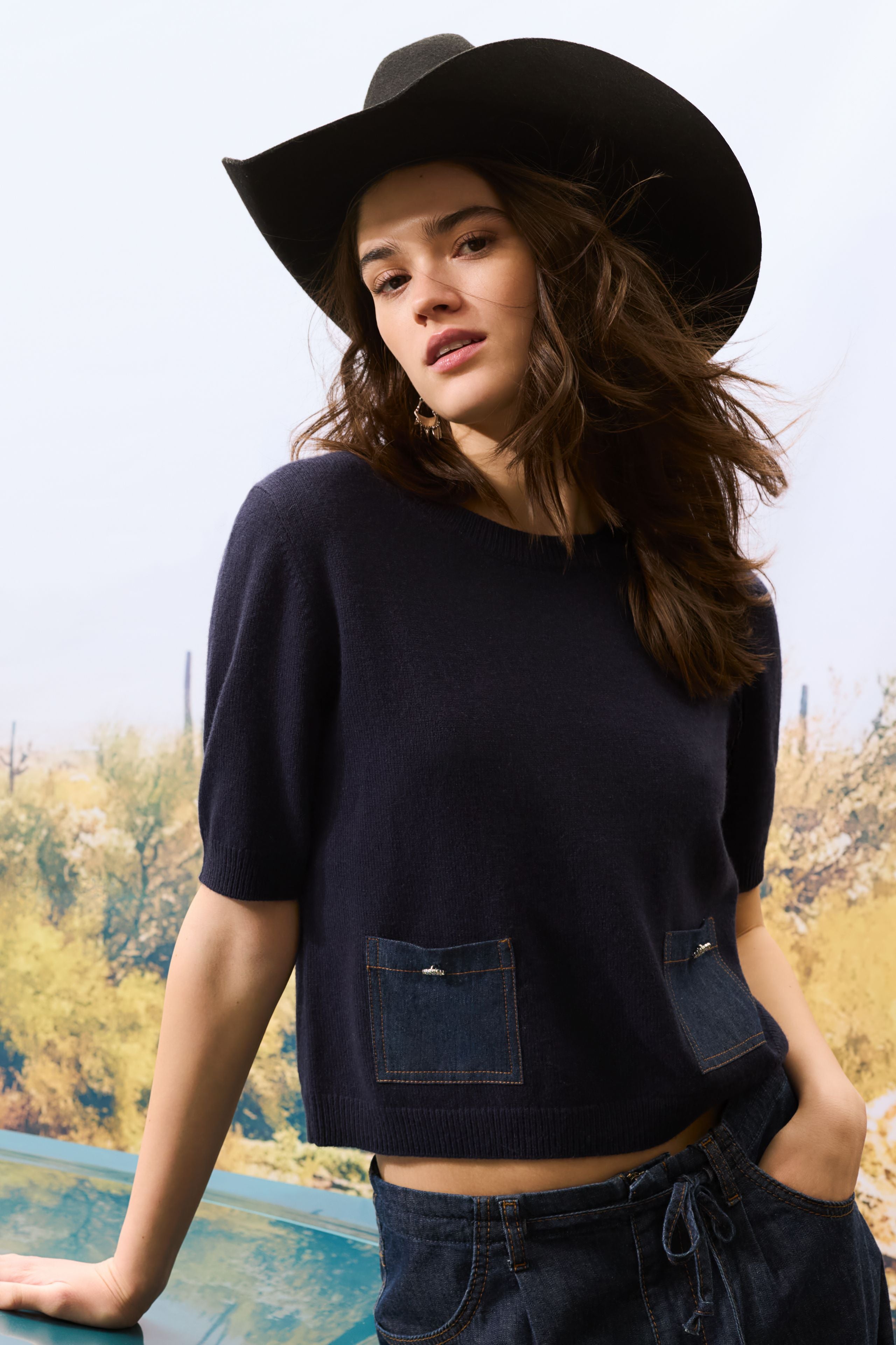 Oui- Denim Pocket Knit