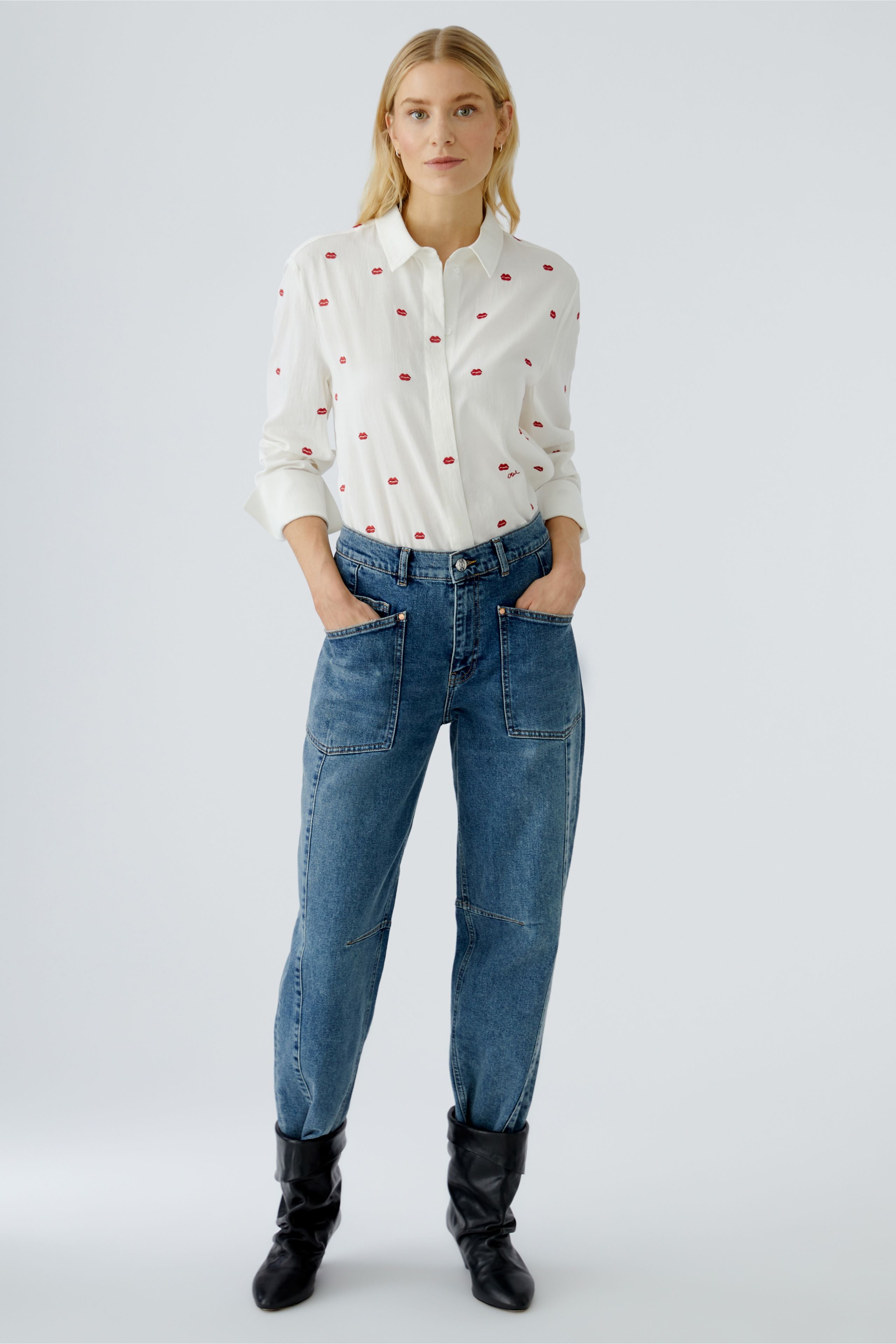 Oui - Red Lips Shirt