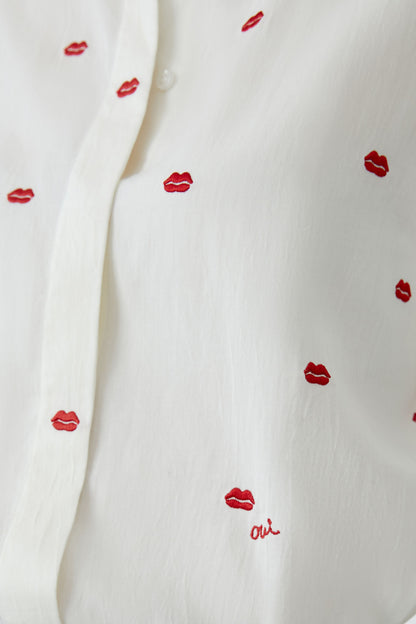 Oui - Red Lips Shirt