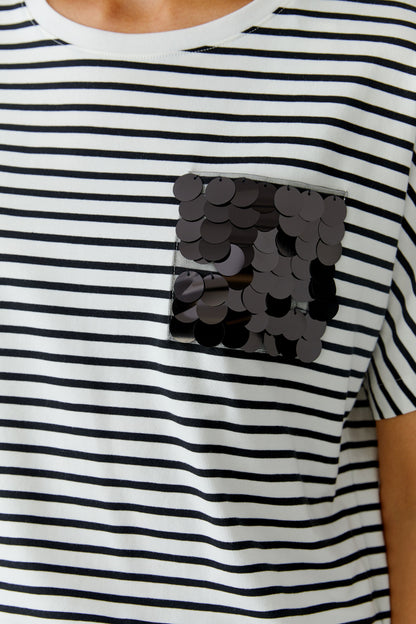 Oui - Sequin Pocket Top