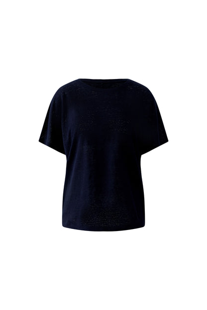 Oui - Navy Linen Top
