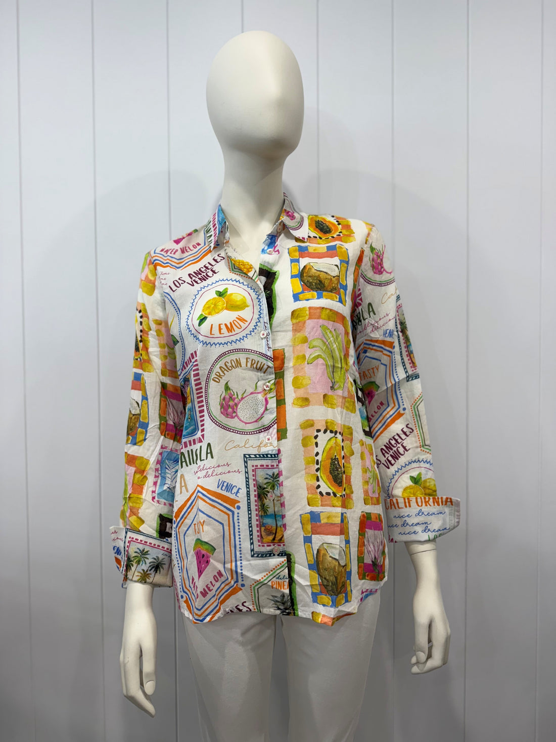 Emily Van Den Bergh - Tropical Fruity Button Up Blouse