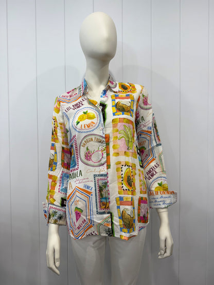 Emily Van Den Bergh - Tropical Fruity Button Up Blouse